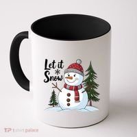 Let It Snow Cute Snowman Christmas Xmas Holiday Coffee Mug thumb 0