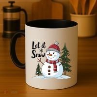 Let It Snow Cute Snowman Christmas Xmas Holiday Coffee Mug thumb 4