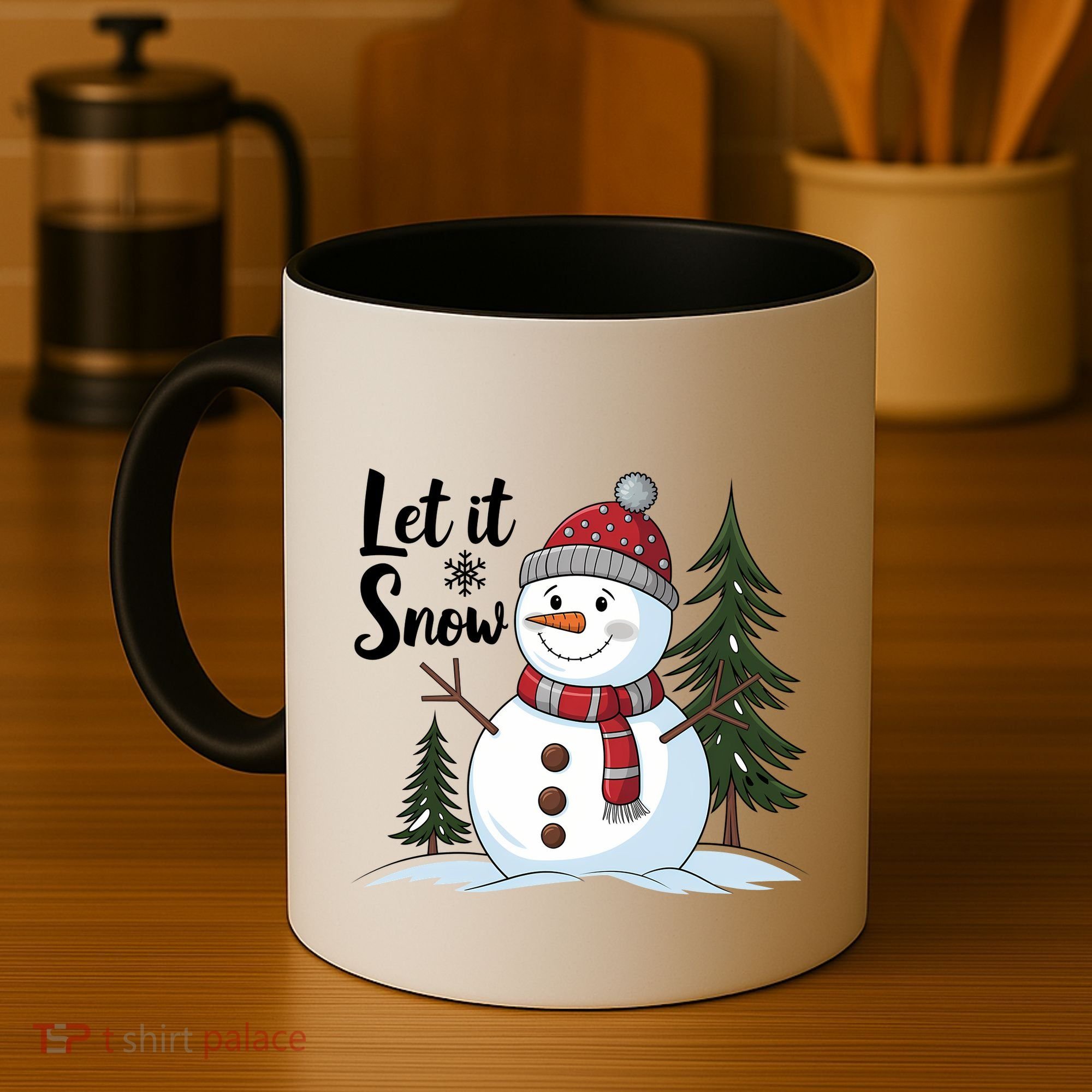 Let It Snow Cute Snowman Christmas Xmas Holiday Coffee Mug