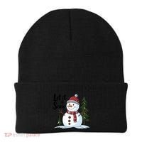 Let It Snow Cute Snowman Christmas Xmas Holiday Beanie thumb 0