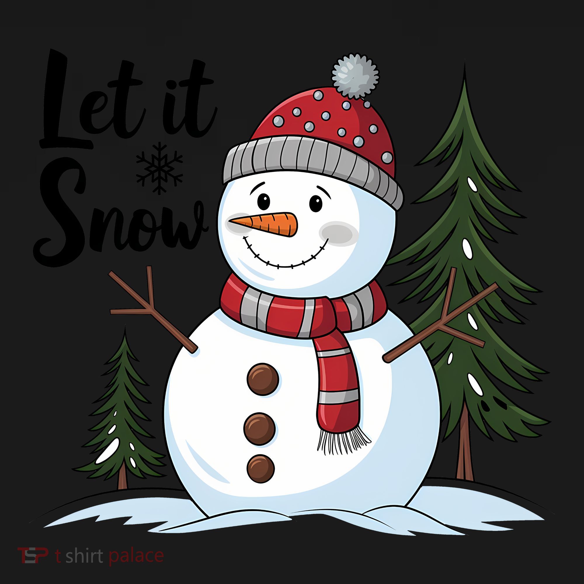 Let It Snow Cute Snowman Christmas Xmas Holiday Women's Hoodie