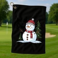 Let It Snow Cute Snowman Christmas Xmas Holiday Golf Towel thumb 1