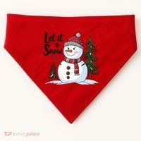 Let It Snow Cute Snowman Christmas Xmas Holiday USA-Made Doggie Bandana thumb 0