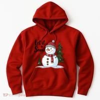 Let It Snow Cute Snowman Christmas Xmas Holiday Hoodie thumb 0