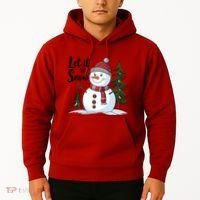 Let It Snow Cute Snowman Christmas Xmas Holiday Hoodie thumb 2
