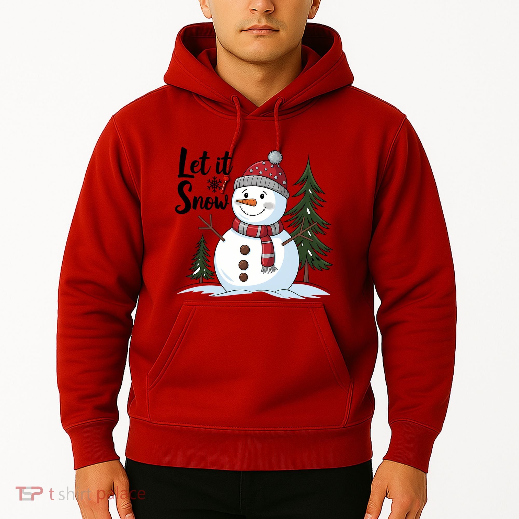 Let It Snow Cute Snowman Christmas Xmas Holiday Hoodie