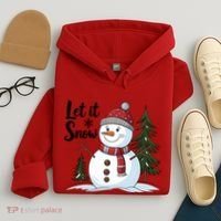 Let It Snow Cute Snowman Christmas Xmas Holiday Hoodie thumb 4