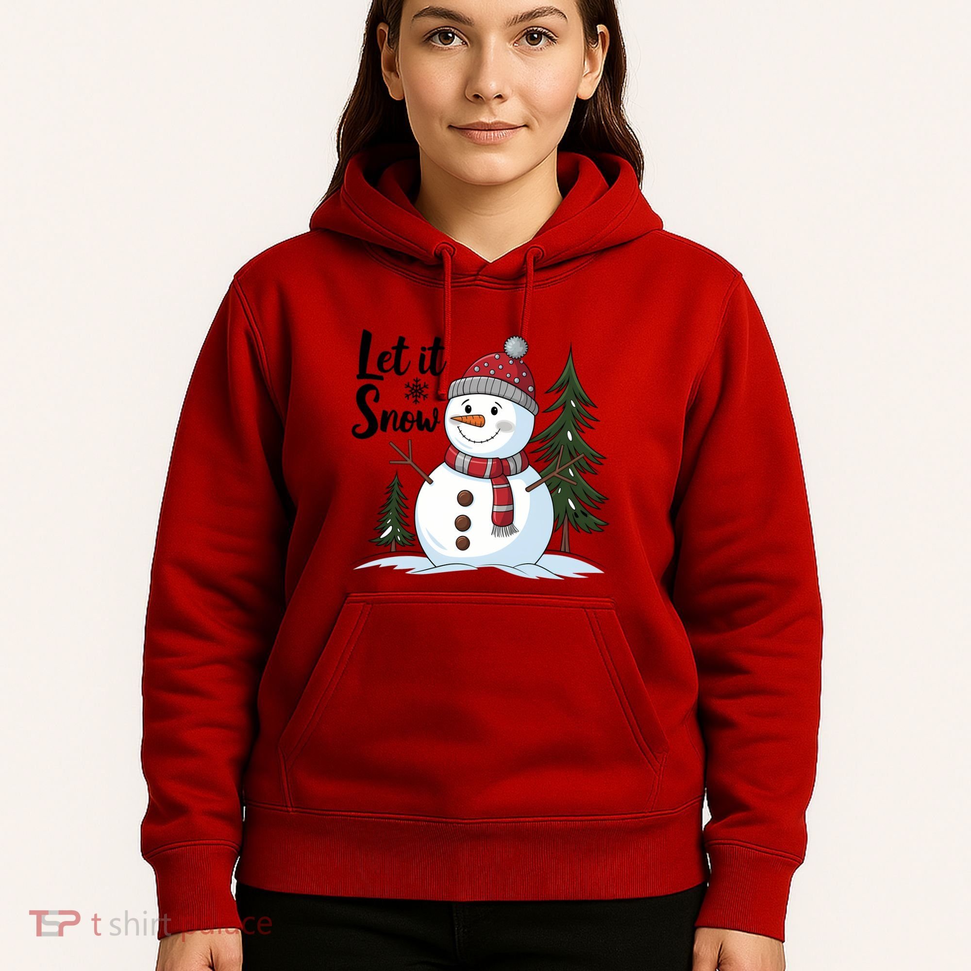 Let It Snow Cute Snowman Christmas Xmas Holiday Hoodie