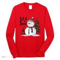 Let It Snow Cute Snowman Christmas Xmas Holiday Long Sleeve Shirt thumb 0