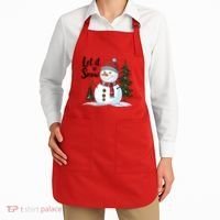 Let It Snow Cute Snowman Christmas Xmas Holiday Apron thumb 2