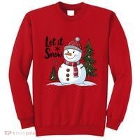 Let It Snow Cute Snowman Christmas Xmas Holiday Sweatshirt thumb 0