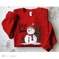 Let It Snow Cute Snowman Christmas Xmas Holiday Sweatshirt thumb 2