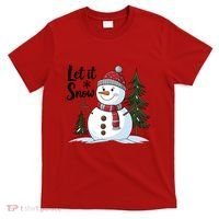 Let It Snow Cute Snowman Christmas Xmas Holiday T-Shirt thumb 0