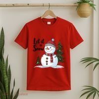 Let It Snow Cute Snowman Christmas Xmas Holiday T-Shirt thumb 2