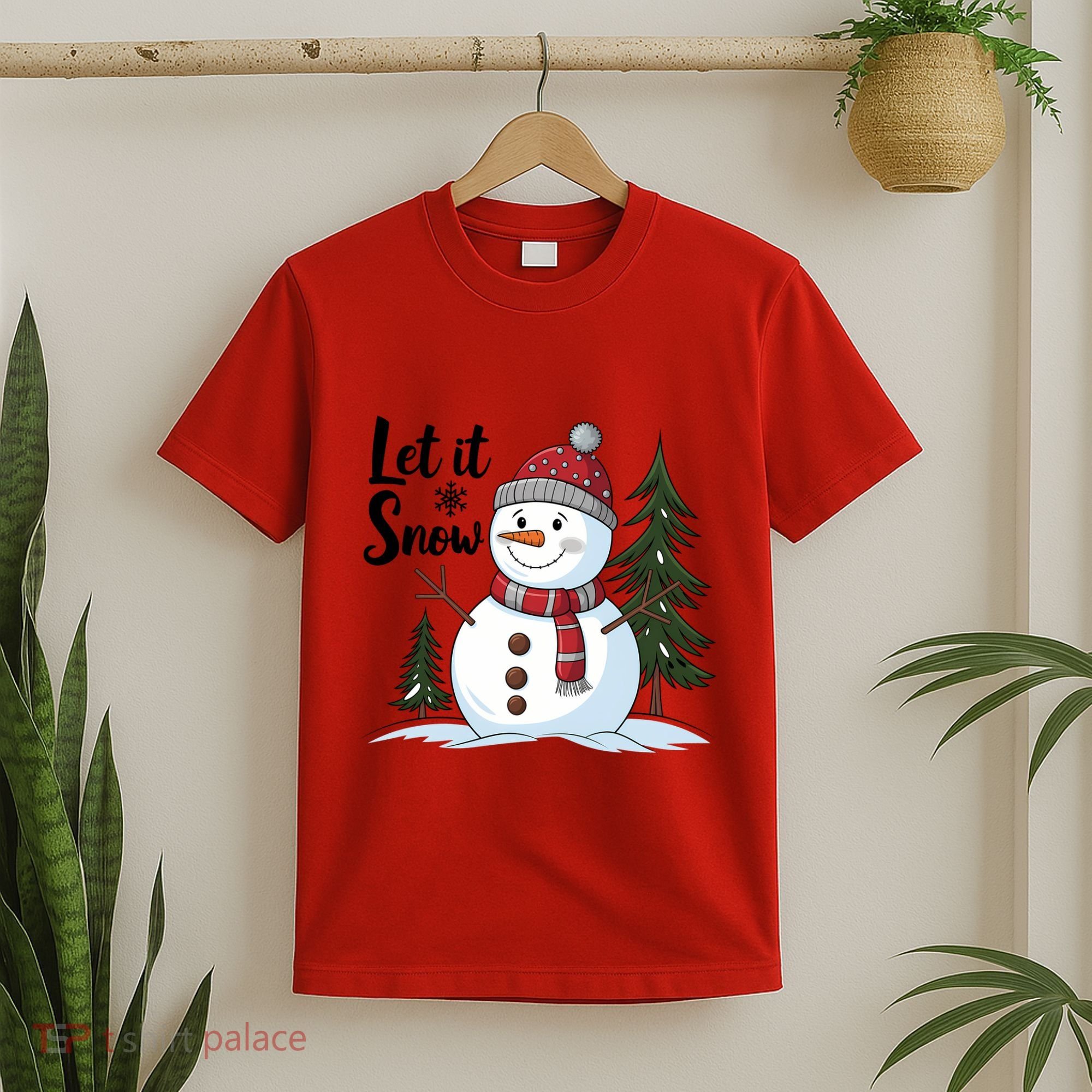 Let It Snow Cute Snowman Christmas Xmas Holiday T-Shirt