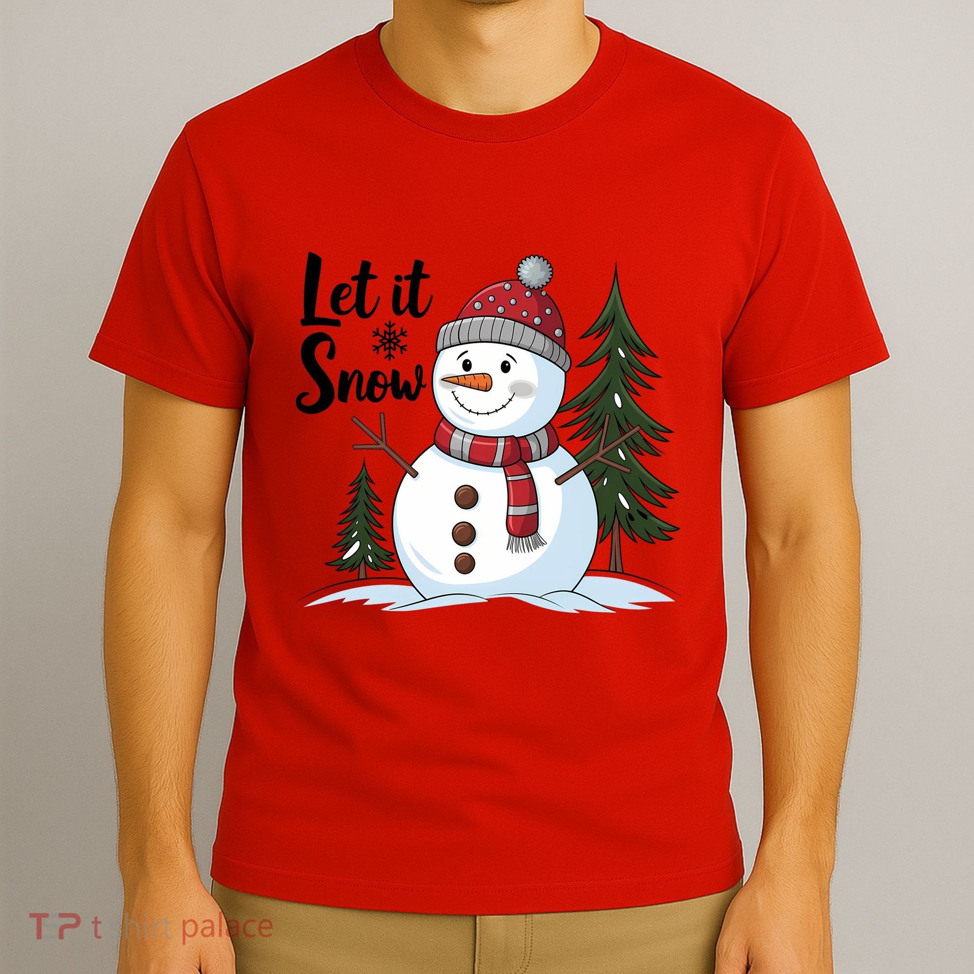 Let It Snow Cute Snowman Christmas Xmas Holiday T-Shirt