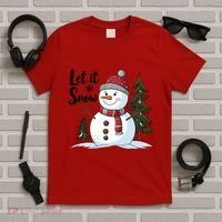 Let It Snow Cute Snowman Christmas Xmas Holiday T-Shirt thumb 5