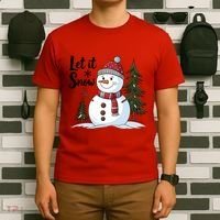 Let It Snow Cute Snowman Christmas Xmas Holiday T-Shirt thumb 6