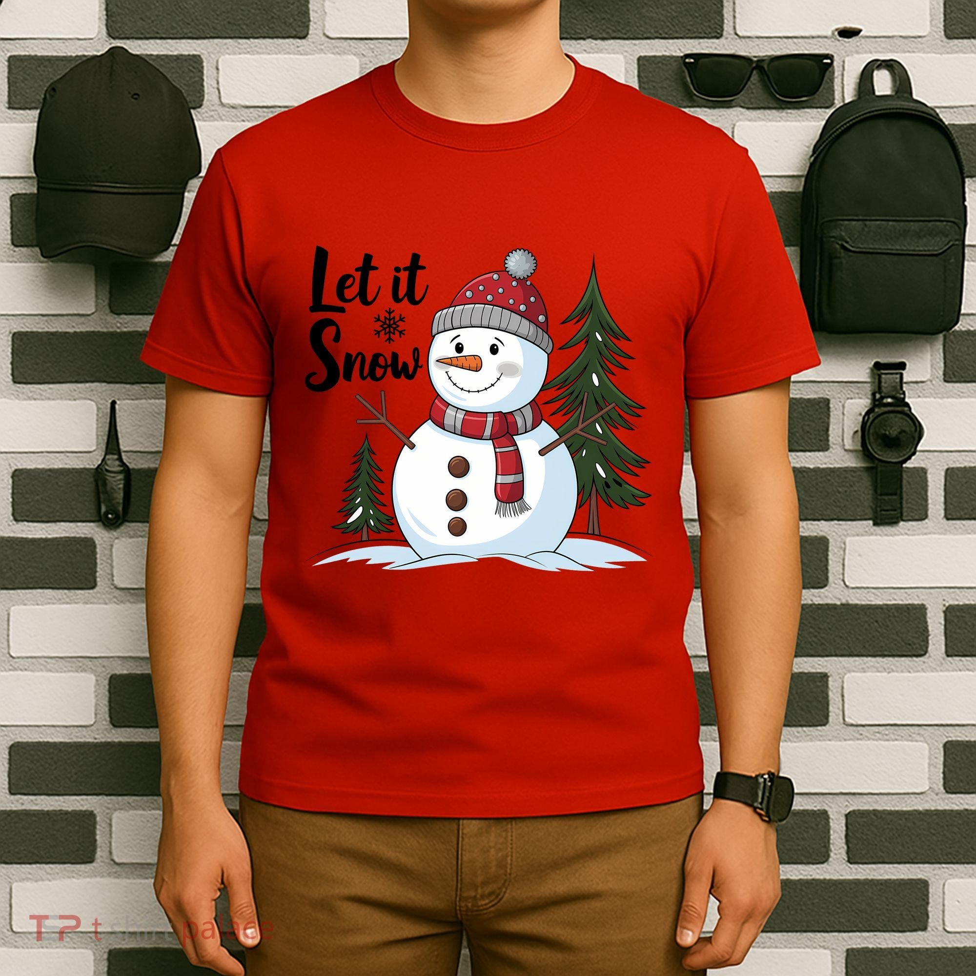 Let It Snow Cute Snowman Christmas Xmas Holiday T-Shirt