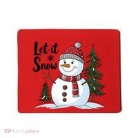 Let It Snow Cute Snowman Christmas Xmas Holiday Mousepad thumb 0