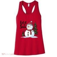 Let It Snow Cute Snowman Christmas Xmas Holiday Women's Tank Top thumb 0