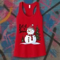Let It Snow Cute Snowman Christmas Xmas Holiday Women's Tank Top thumb 3