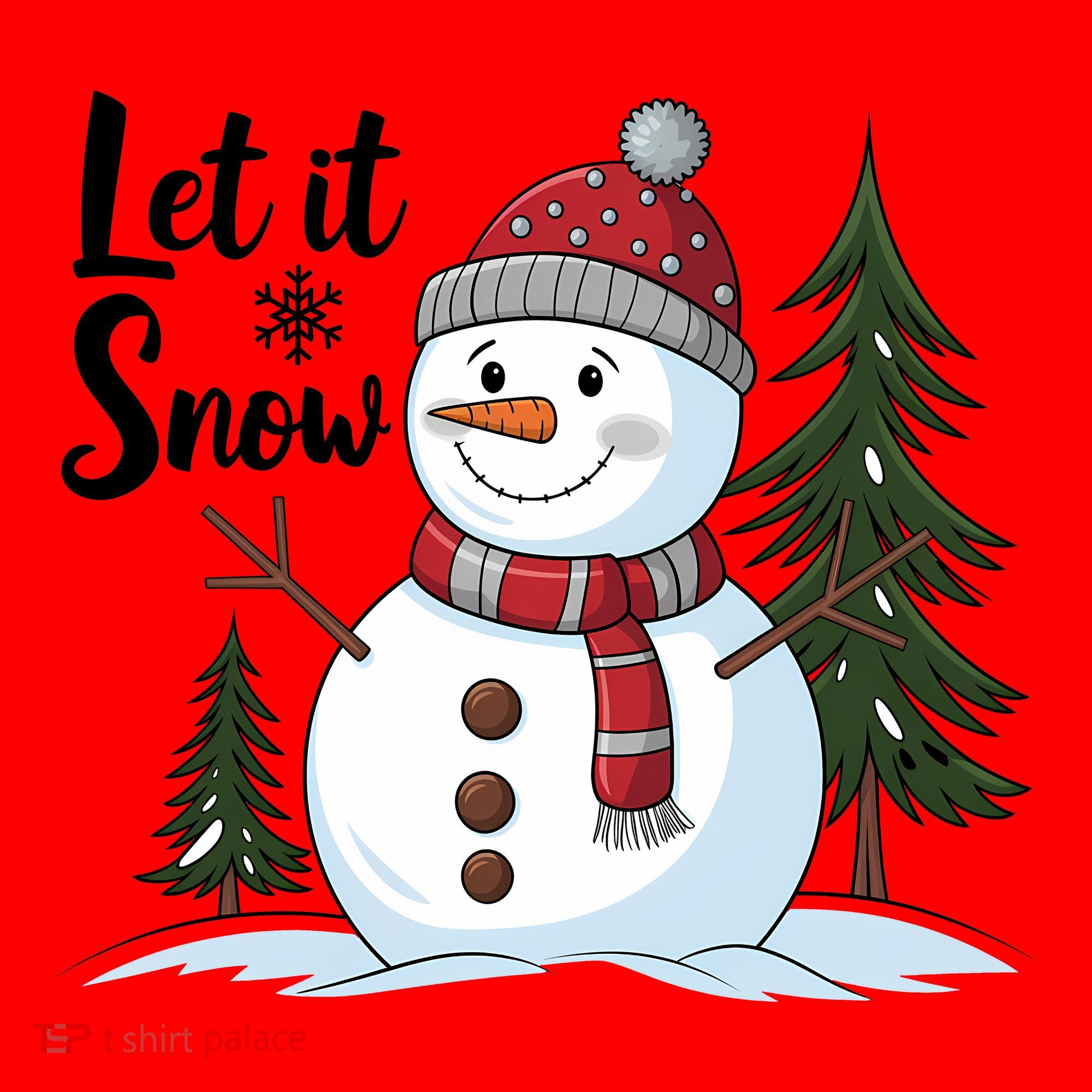 Let It Snow Cute Snowman Christmas Xmas Holiday Women's Tank Top