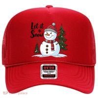 Let It Snow Cute Snowman Christmas Xmas Holiday Hat thumb 0