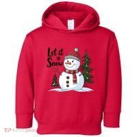 Let It Snow Cute Snowman Christmas Xmas Holiday Toddler Hoodie thumb 0