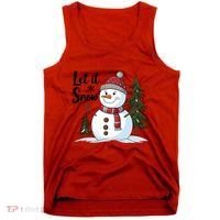 Let It Snow Cute Snowman Christmas Xmas Holiday Tank Top thumb 0