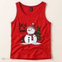 Let It Snow Cute Snowman Christmas Xmas Holiday Tank Top thumb 2