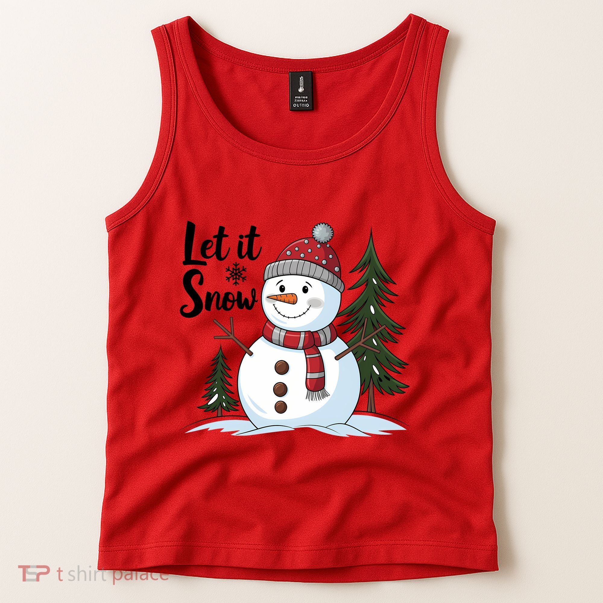 Let It Snow Cute Snowman Christmas Xmas Holiday Tank Top