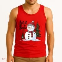 Let It Snow Cute Snowman Christmas Xmas Holiday Tank Top thumb 3