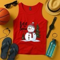 Let It Snow Cute Snowman Christmas Xmas Holiday Tank Top thumb 4