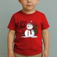 Let It Snow Cute Snowman Christmas Xmas Holiday Toddler T-Shirt thumb 2
