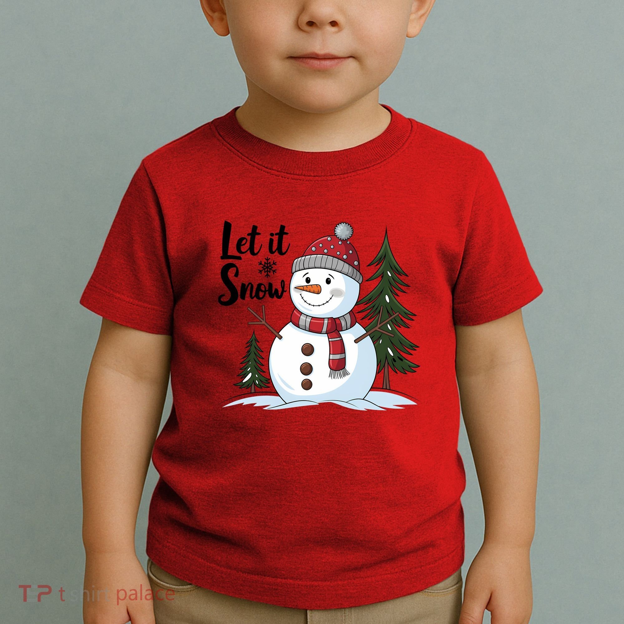 Let It Snow Cute Snowman Christmas Xmas Holiday Toddler T-Shirt