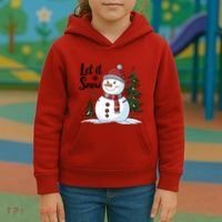Let It Snow Cute Snowman Christmas Xmas Holiday Kids Hoodie thumb 3