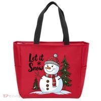 Let It Snow Cute Snowman Christmas Xmas Holiday Tote Bag thumb 0