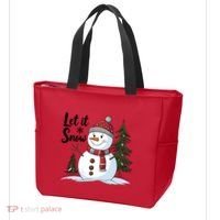 Let It Snow Cute Snowman Christmas Xmas Holiday Tote Bag thumb 3
