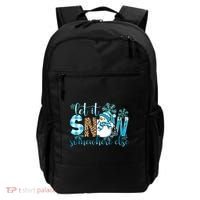 Let It Snow Somewhere Else Snow With Snowflakes Christmas Gift Backpack thumb 0