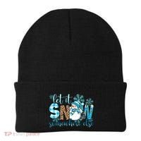 Let It Snow Somewhere Else Snow With Snowflakes Christmas Gift Beanie thumb 0