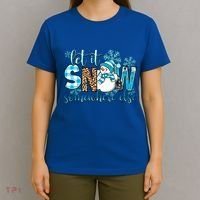 Let It Snow Somewhere Else Snow With Snowflakes Christmas Gift T-Shirt thumb 4