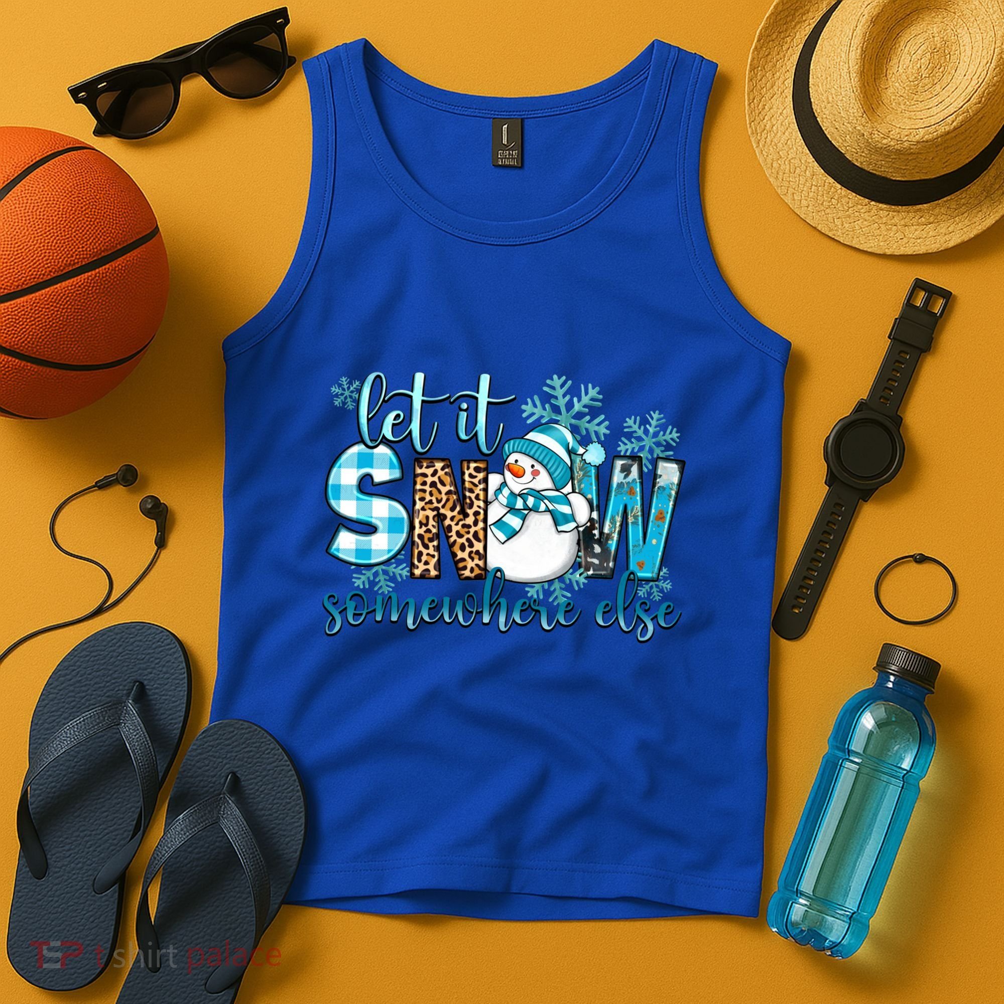 Let It Snow Somewhere Else Snow With Snowflakes Christmas Gift Tank Top
