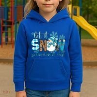 Let It Snow Somewhere Else Snow With Snowflakes Christmas Gift Kids Hoodie thumb 3
