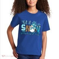 Let It Snow Somewhere Else Snow With Snowflakes Christmas Gift Kids T-Shirt thumb 2
