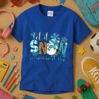 Let It Snow Somewhere Else Snow With Snowflakes Christmas Gift Kids T-Shirt thumb 3