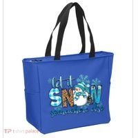 Let It Snow Somewhere Else Snow With Snowflakes Christmas Gift Tote Bag thumb 2