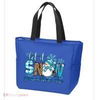 Let It Snow Somewhere Else Snow With Snowflakes Christmas Gift Tote Bag thumb 3
