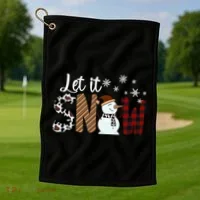 Let It Snow Cute Gift Golf Towel thumb 1
