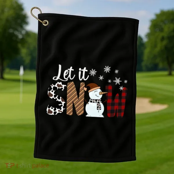 Let It Snow Cute Gift Golf Towel